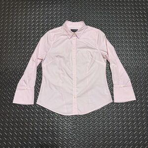 Banana Republic Button Down Shirt Tailored Fit Pink Office Womens Petite 12P